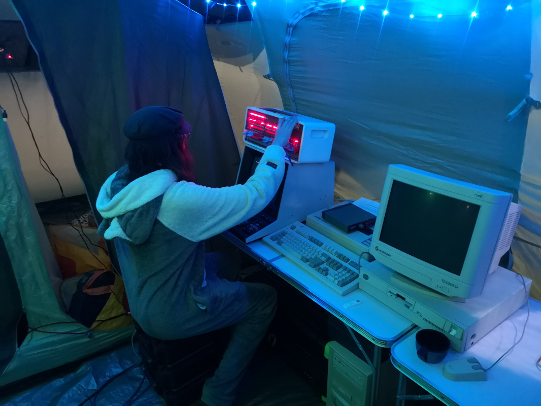 Paul playing with his Z80 computer